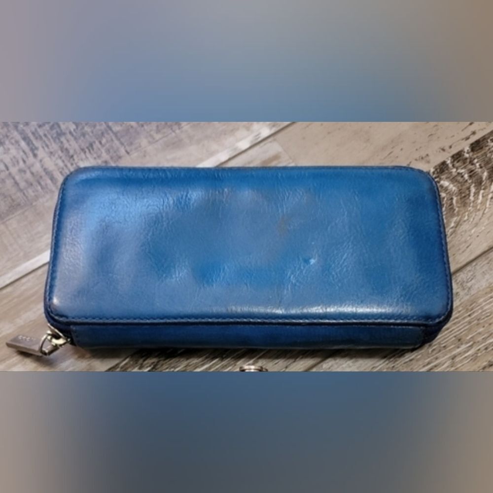 Hobo Blue Leather Wallet
